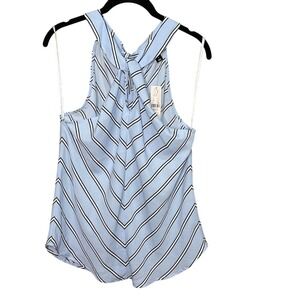 7th Avenue‎ New York & Company Striped Halter Top Sleeveless Blouse Medium